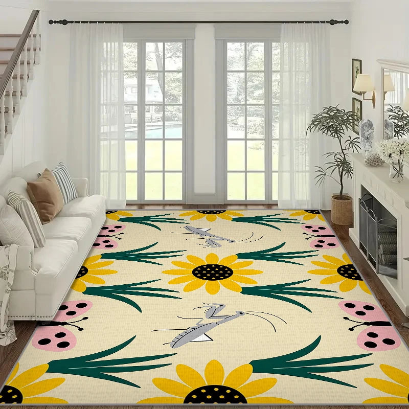 RAKKS Floral Tulip Non-Slip Washable Rug | Indoor Floor Mat