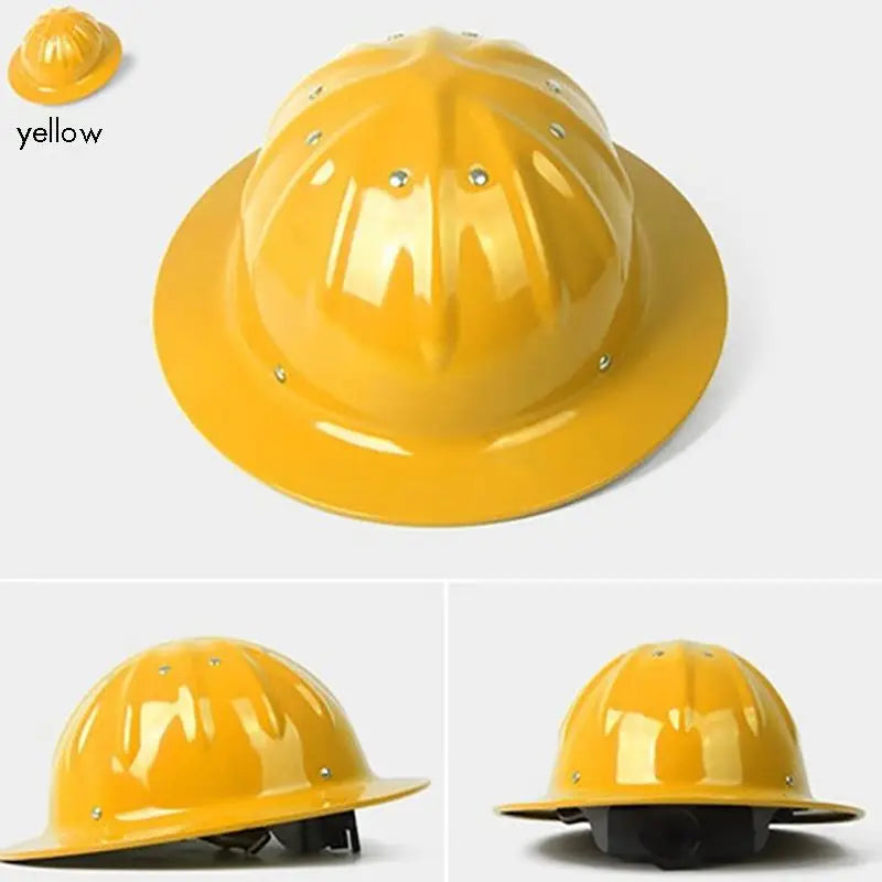 Aluminum Full Brim Hard Hat – 4-Point Ratchet Safety Helmet