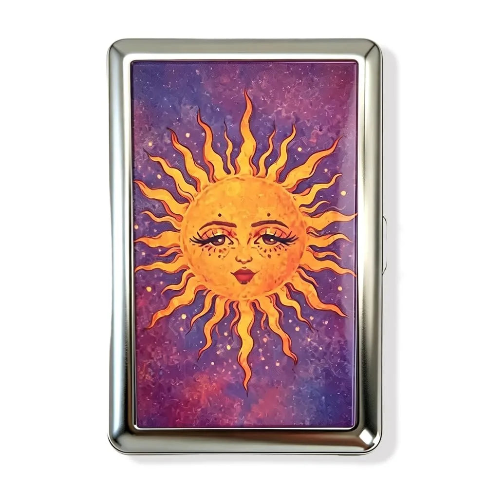 Vintage Metal Card Case – Flip-Open Compact Pocket Holder