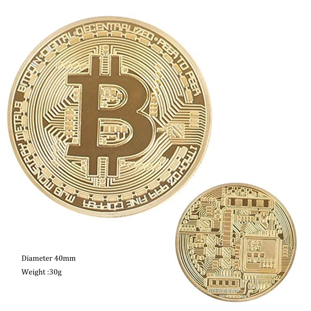 Gold Plated Bitcoin Commemorative Coin – Cassius Antique Replica