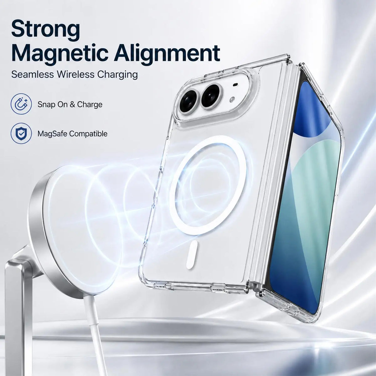 Clear MagSafe Case for iPhone 18 Ultra – PC+TPU Magnetic Cover