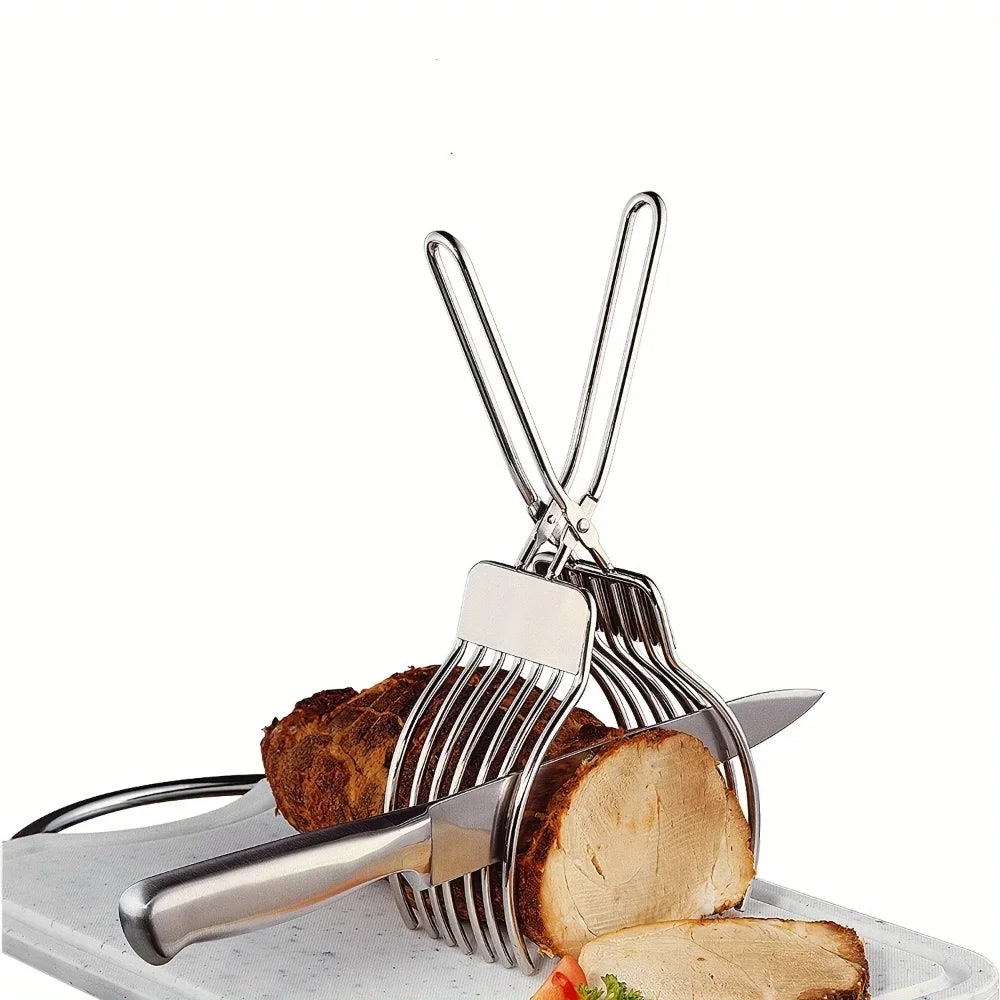 Stainless Steel Multi-Function Slicer BBQ Clip | Meat & Bread Cutter