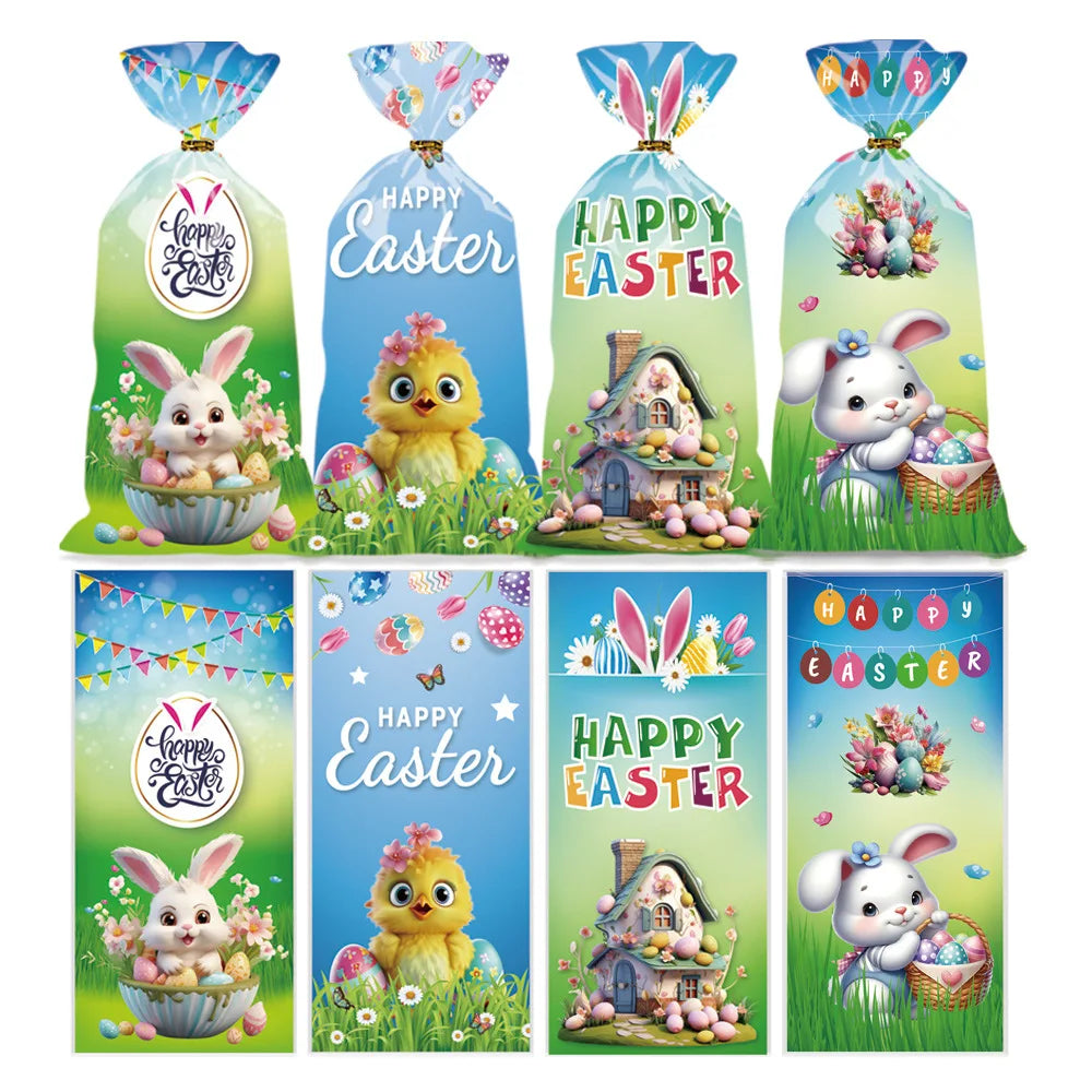 50-Pack Easter Candy Bags – Bunny, Chick & Egg Gift Bags
