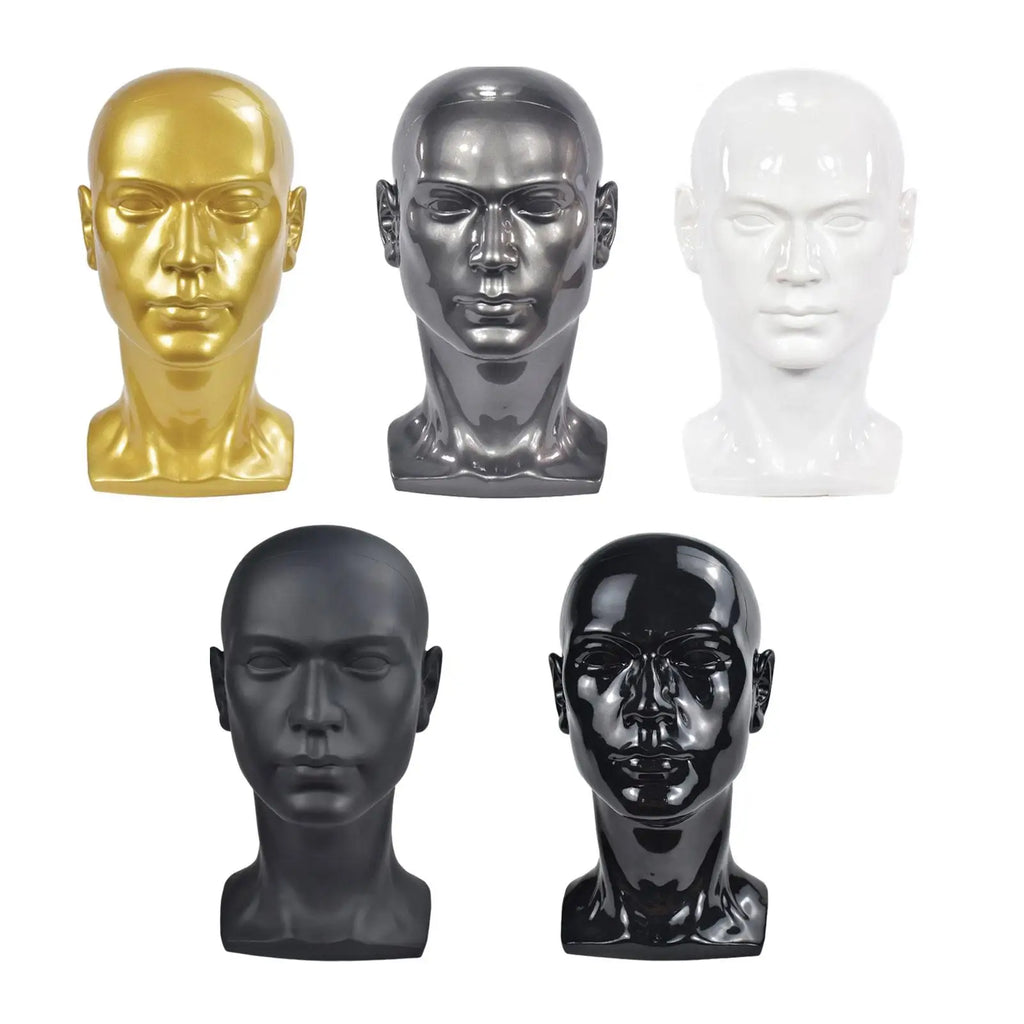 Male Mannequin Head Stand for Wigs, Hats & Glasses Display