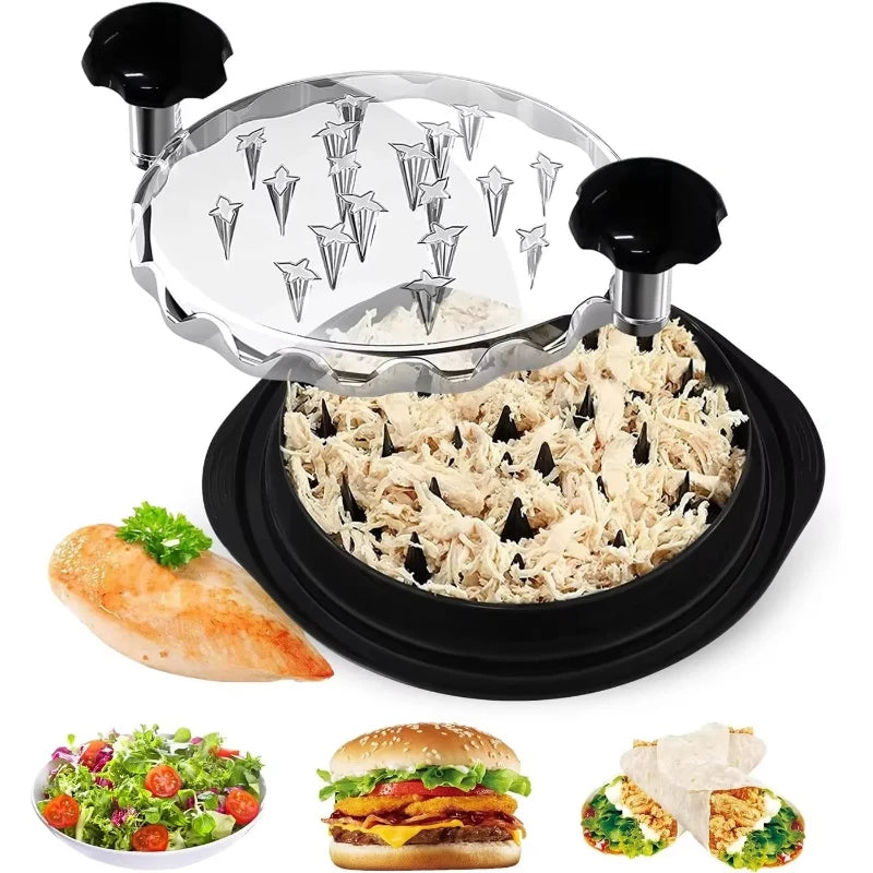 Manual Chicken & Meat Shredder – 360° Rotating Kitchen Tool