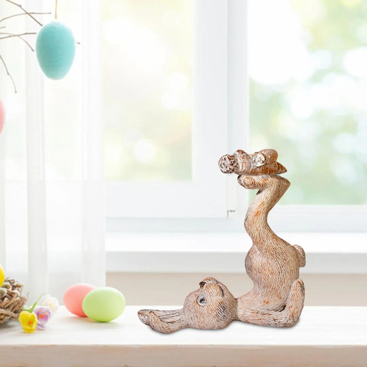 Resin Easter Bunny Figurine – Handmade Rabbit Statue Décor
