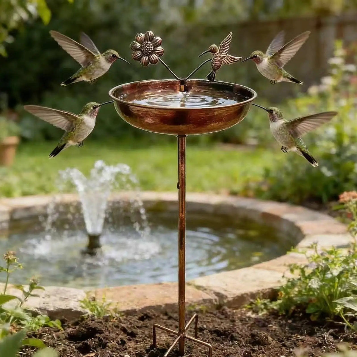 Wrought Iron Bird Bath Bowl – Large Outdoor Garden Water Basin