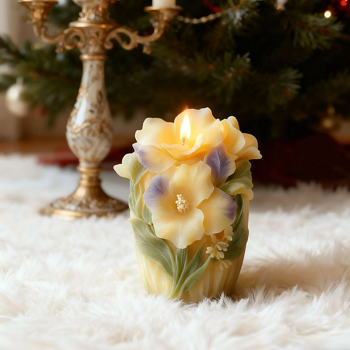 Christmas Floral Tree Silicone Candle Mold – DIY Holiday Craft