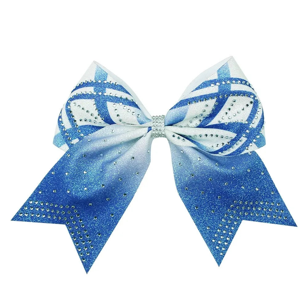 12-Pack Rhinestone Diamond Cheer Bows – Bulk Wholesale Glitter