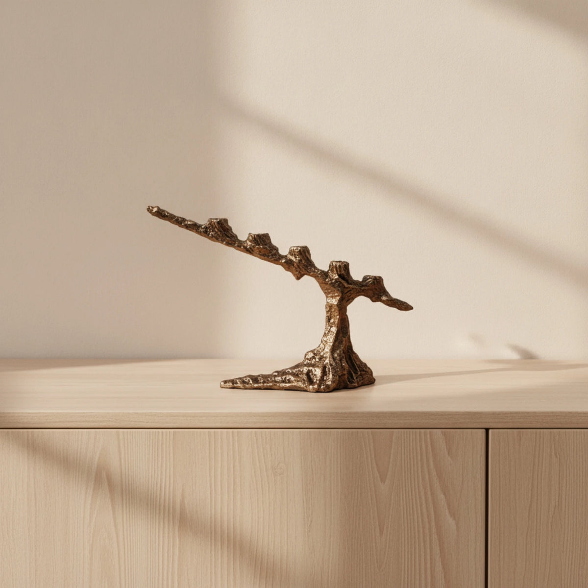 Tree Branch 3-Arm Candelabra | Antique Bronze Candle Holder