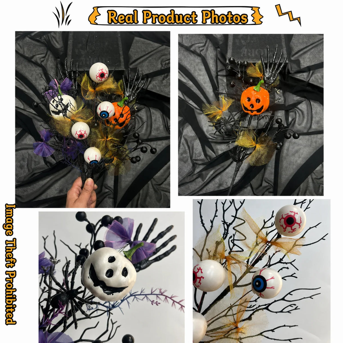 Spooky Halloween Decorative Flower Pick – Wreath & Tabletop