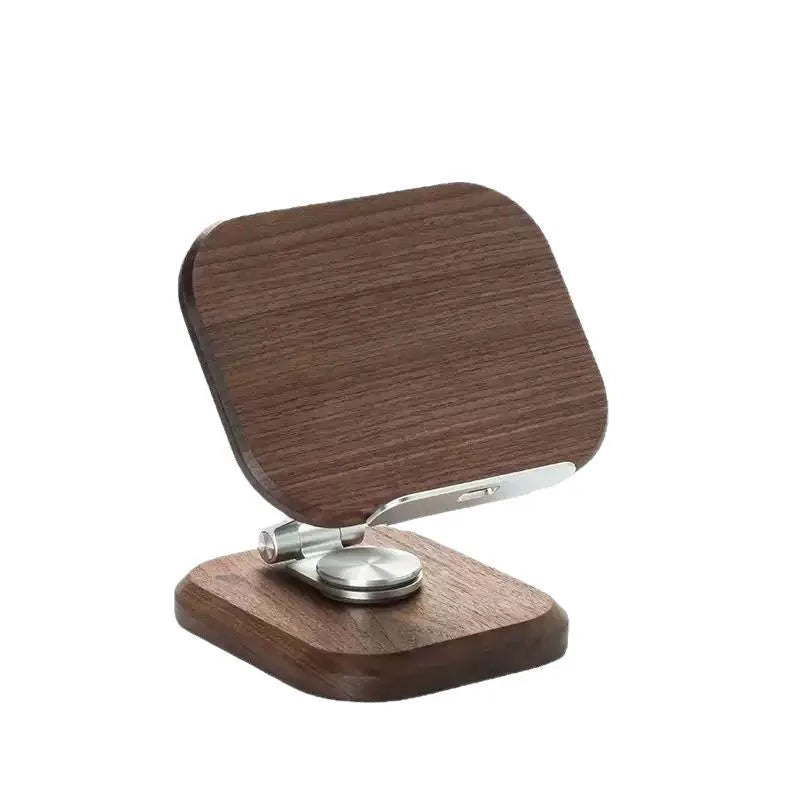 Black Walnut Solid Wood Rotating Phone Stand | Desk Holder