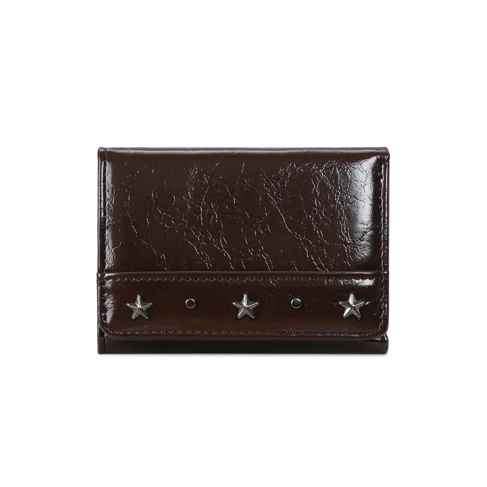 Women's Vintage Trifold PU Leather Wallet – Slim & Compact