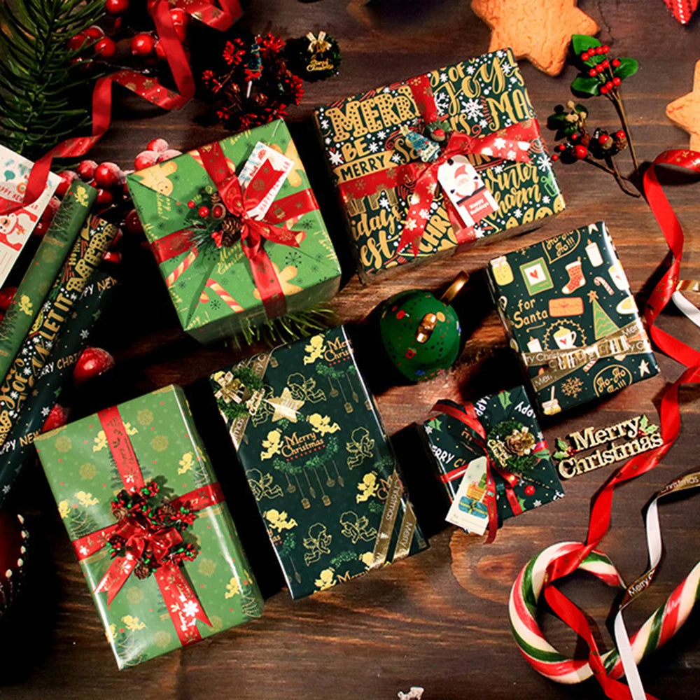 Christmas Wrapping Paper – Snowflake, Tree & Ornament Prints