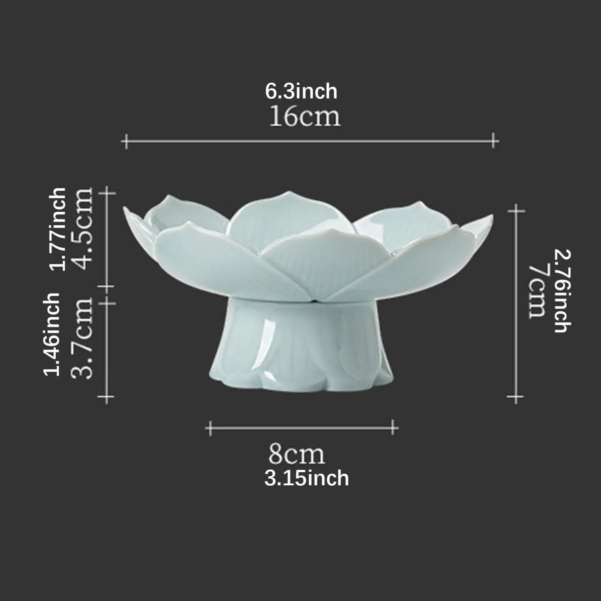 Lotus Ceramic Pedestal Fruit Bowl & Decorative Serving Tray