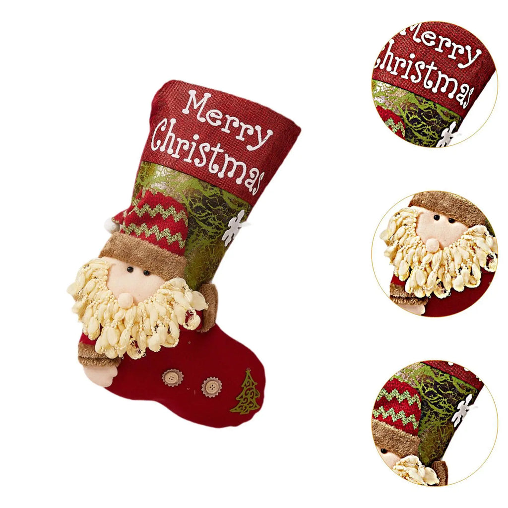 Christmas Stocking Hanging Ornament | Farmhouse Fireplace Decor