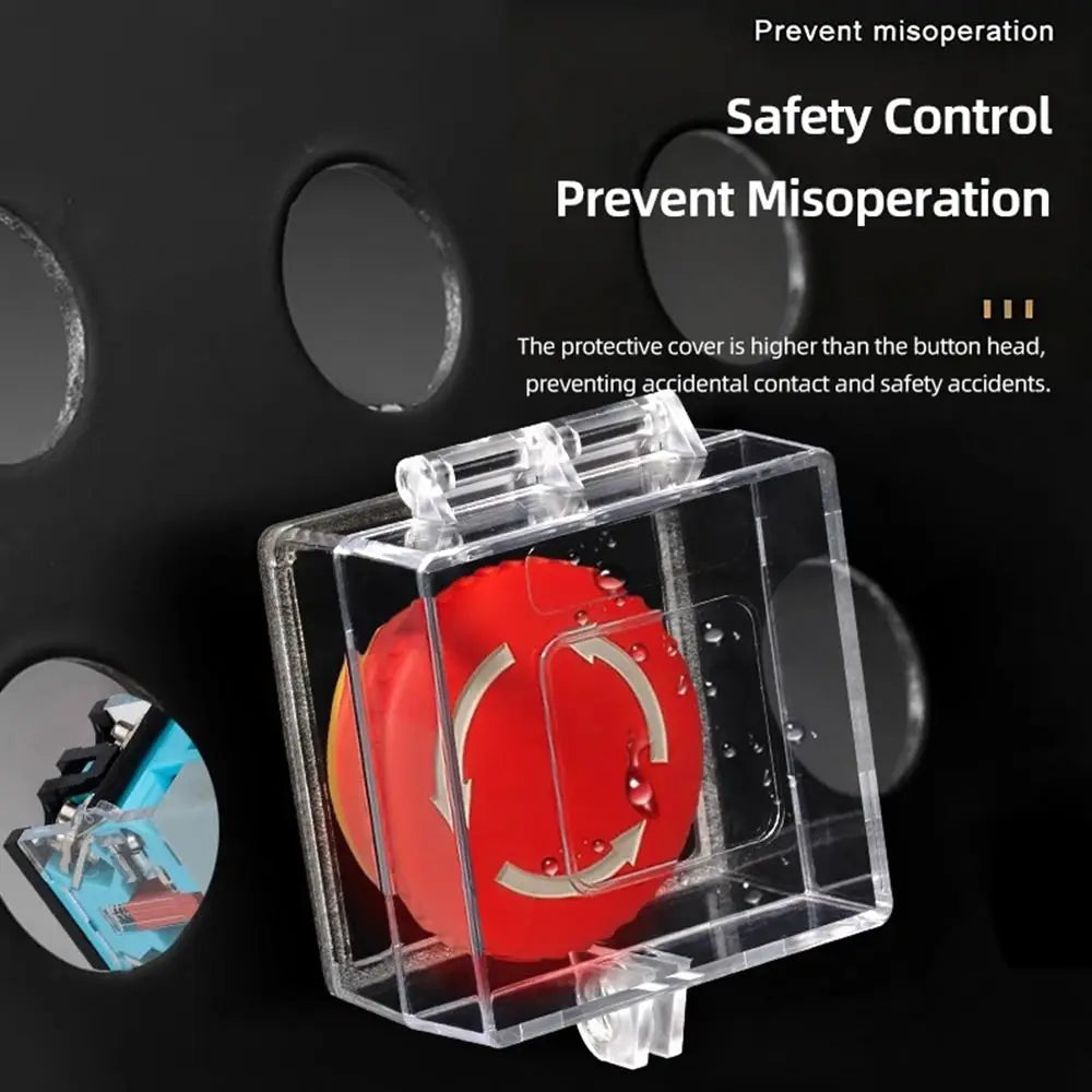 PC Lockable Button Protection Flip Cover – 40/50/60mm Guard