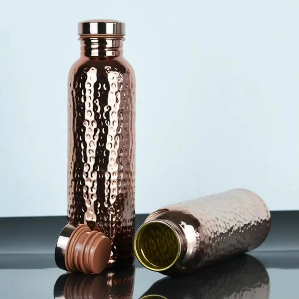 800ml Copper Insulated Water Bottle – Leakproof, One-Click Lid