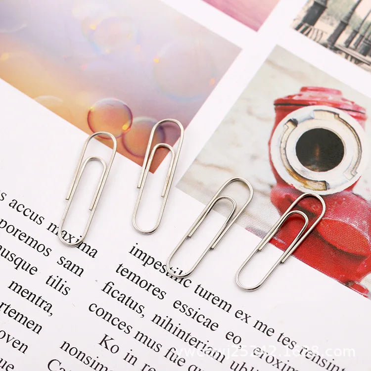Silver Steel Paper Clips – Bookmark & Planner Clips 50–200pc
