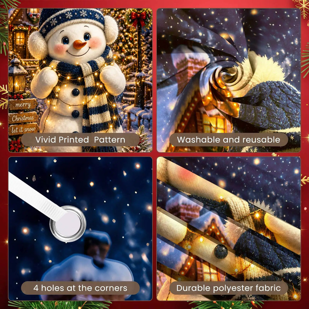 Winter Snowman Christmas Backdrop Banner 180x90cm Holiday