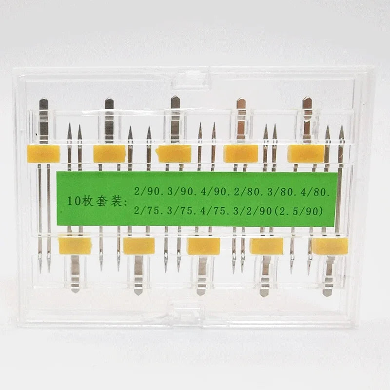 10-Piece Twin Double Needle Set for Sewing Machines – All Sizes