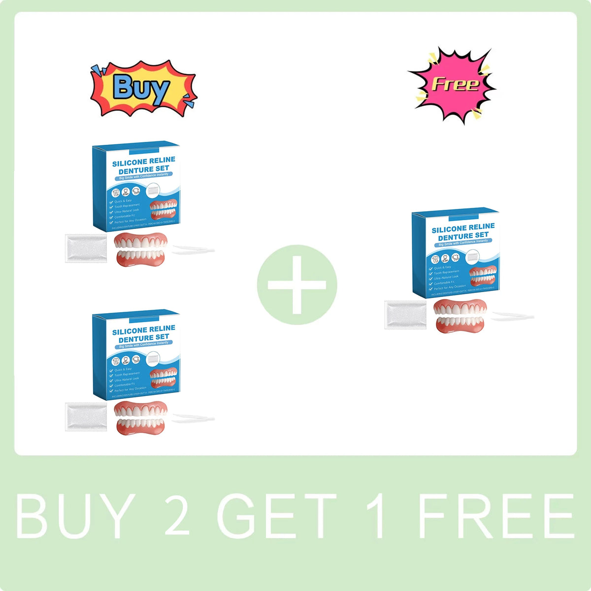 Silicone Soft Denture Reline Kit – Upper & Lower Set