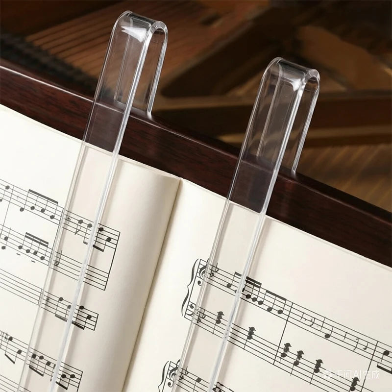 Transparent Acrylic Sheet Music Clips for Music Stand (2/4 Pack)