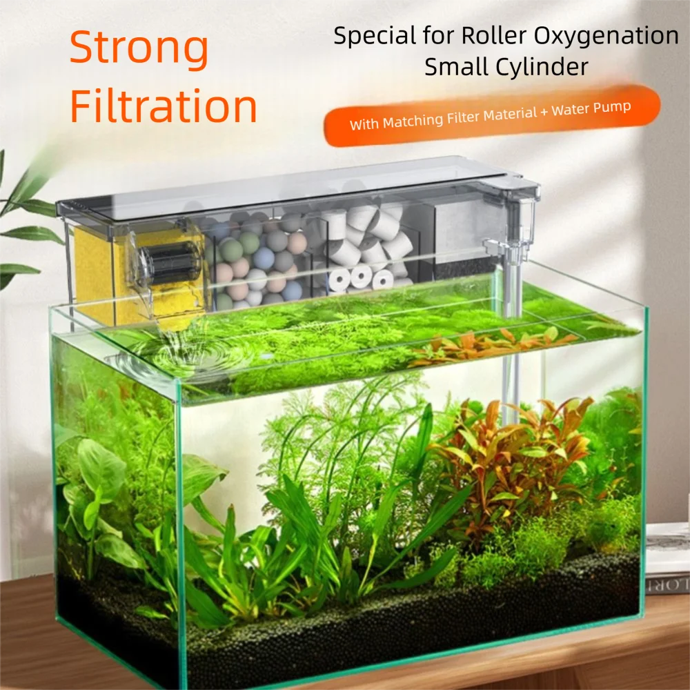 Wall-Mounted Fish Tank with Silent Waterfall Filter & Pump