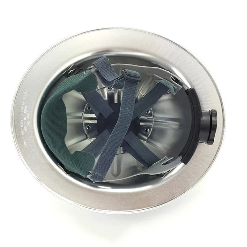 Aluminum Full Brim Hard Hat – 4-Point Ratchet Safety Helmet