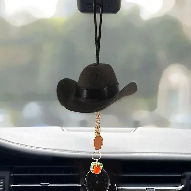 Cowboy Hat Car Pendant – Western Rearview Mirror Decor