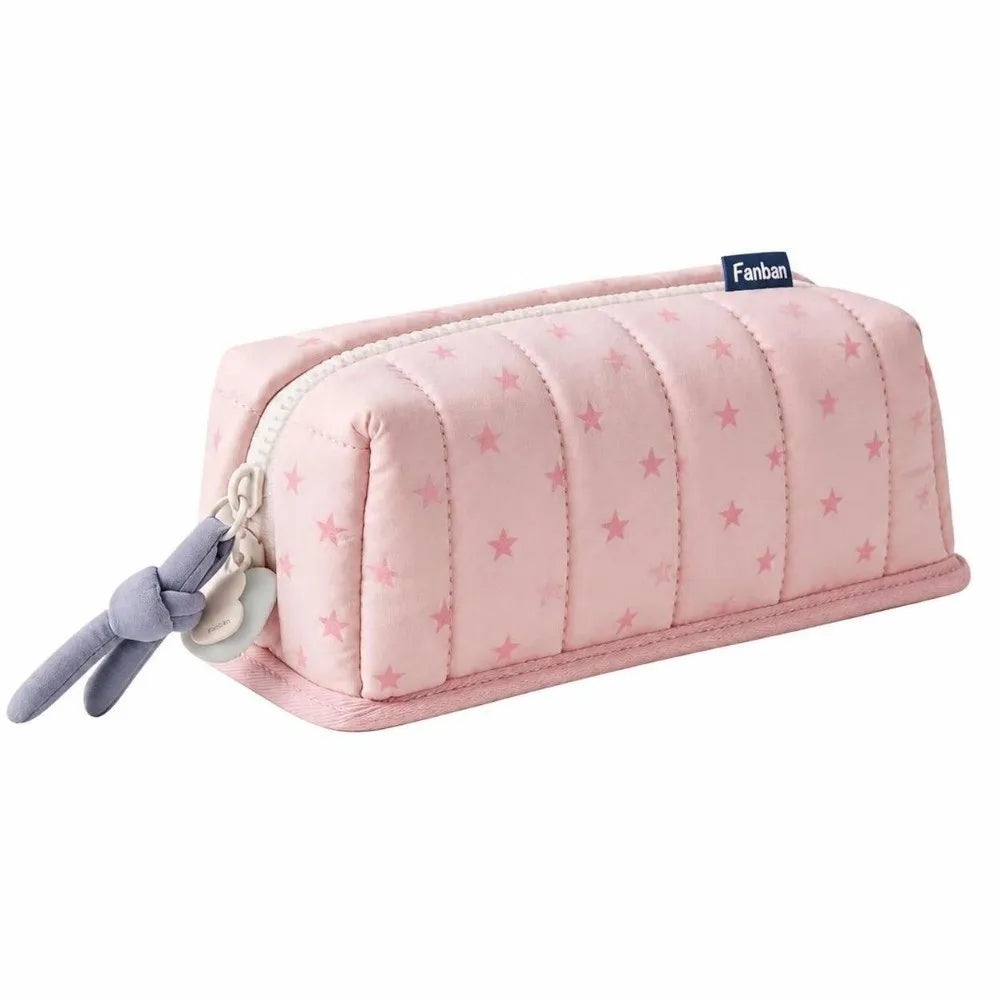 Large Capacity Pencil Case – Dot Pattern Cotton Pen Bag