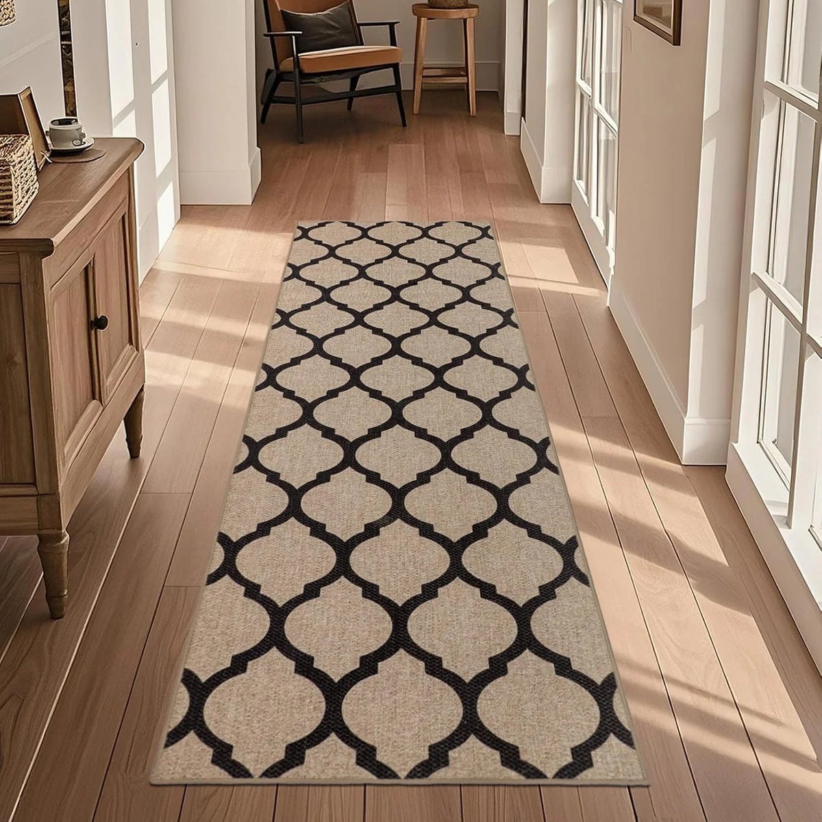 Vintage Checkered Anti-Slip Kitchen Rug | Hallway Corridor Mat