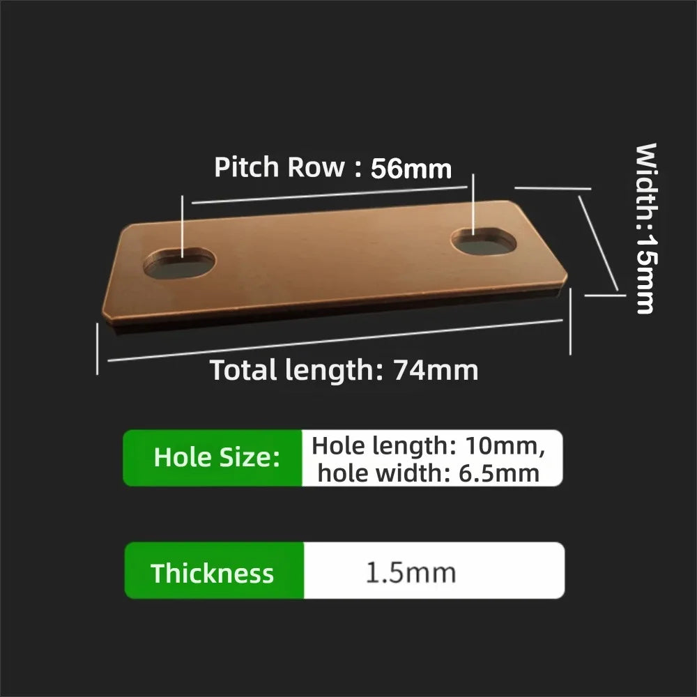 Copper Battery Busbar Connector M6 | 30Ah–300Ah Lithium