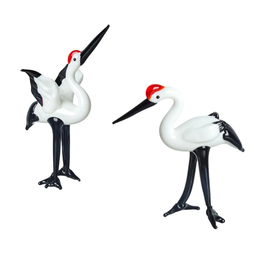 Handcrafted Ceramic Crane Figurine | Miniature Stork Statue