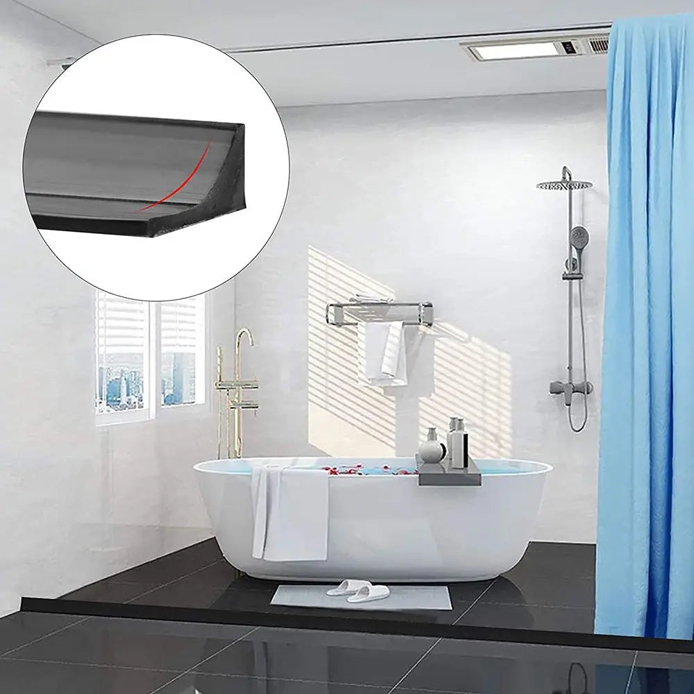 Bendable Silicone Shower Dam Water Stopper Self-Adhesive Strip