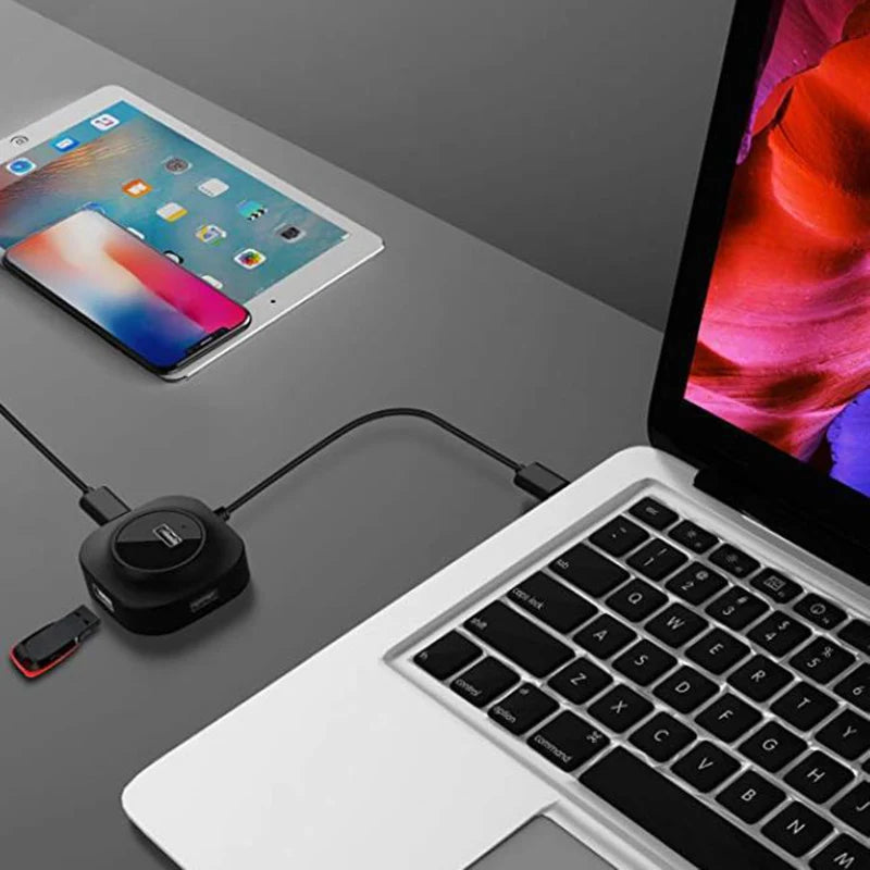 OULLX USB 3.0 4-Port Hub Splitter for Laptop, PC & Tablet