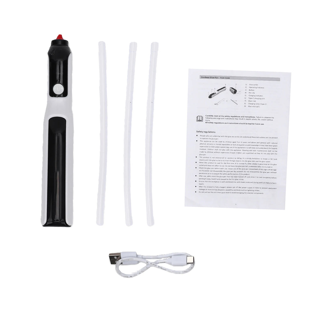 Cordless Hot Glue Pen – 6-Second Heat, USB-C Rechargeable