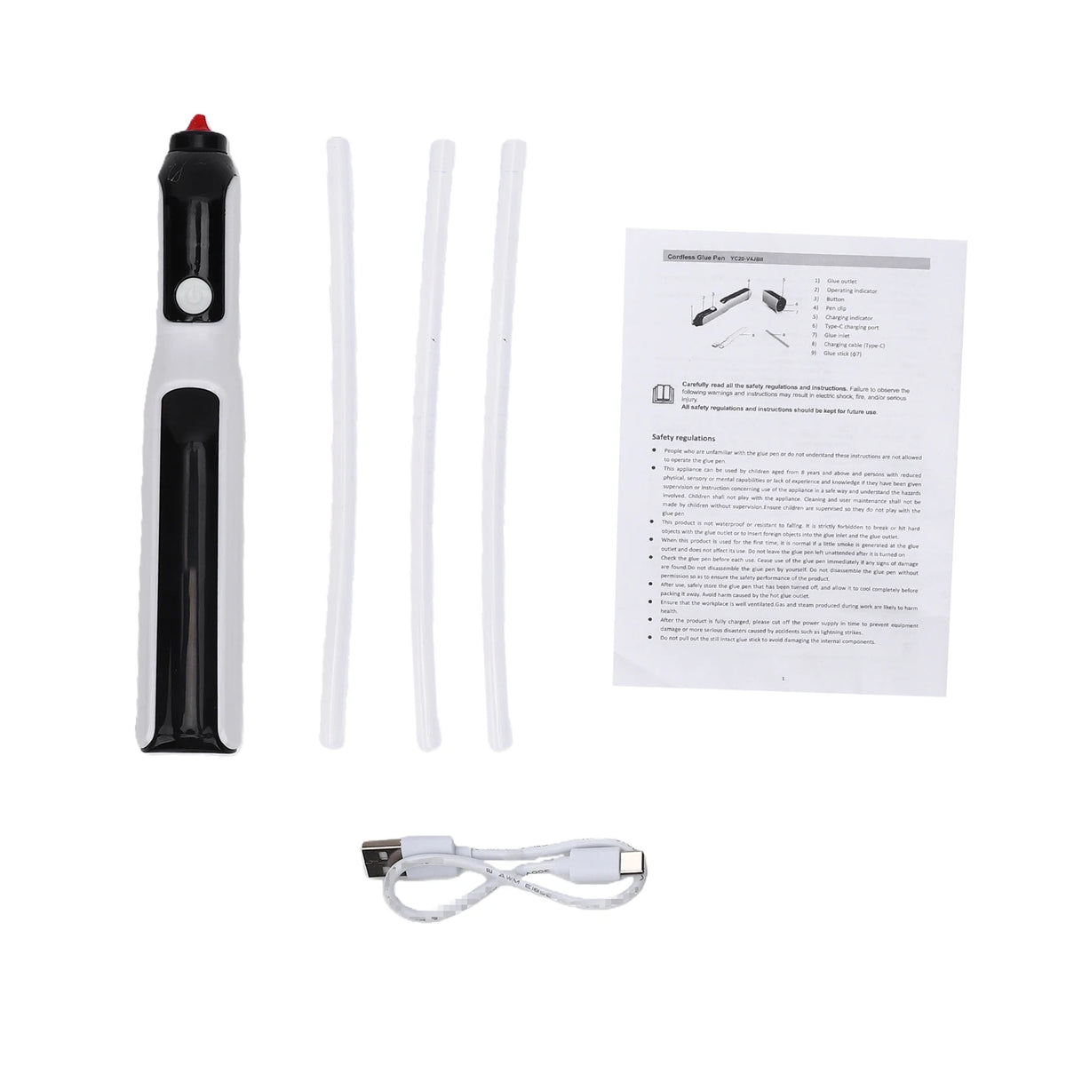 Cordless Hot Glue Pen – 6-Second Heat, USB-C Rechargeable