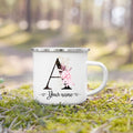 Personalized Initial Name Enamel Mug – Custom Gift for Her