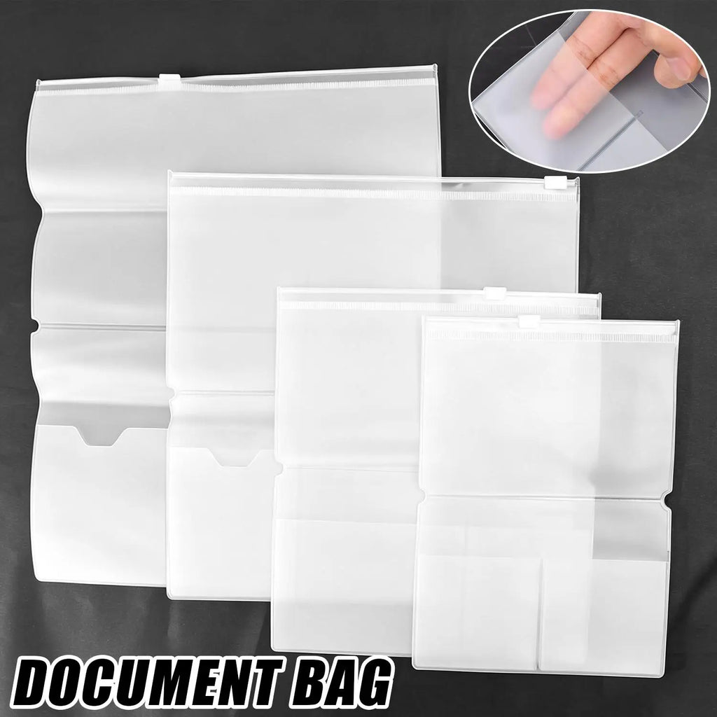 Transparent PVC Zipper Document Organizer Bag – 4 Sizes