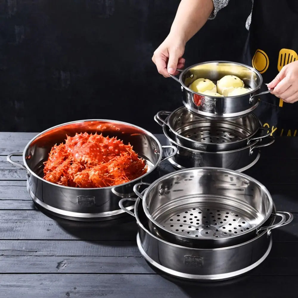 304 Stainless Steel Steamer Basket with Handles – 9 Sizes