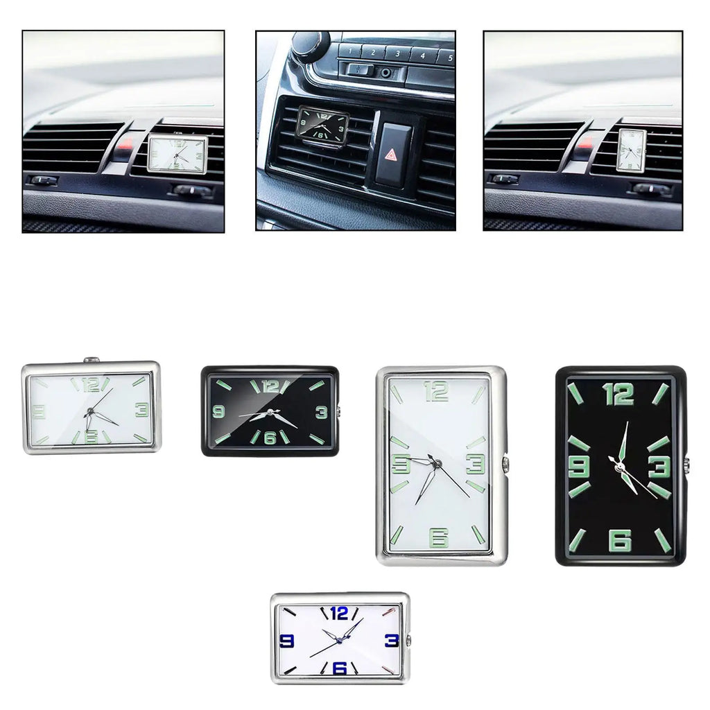 6-Pack Self-Adhesive Luminous Analog Mini Clock – Car & Desk