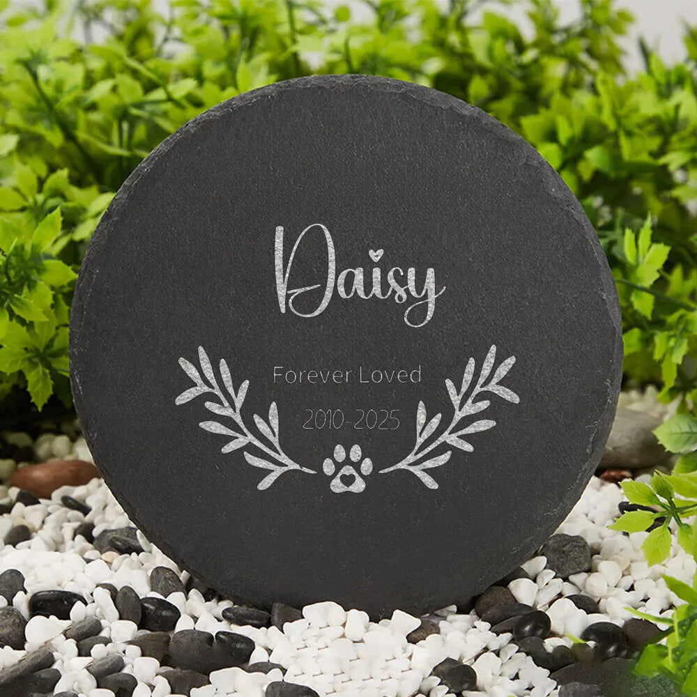 Personalized Engraved Slate Garden Stone – Custom Dog Name