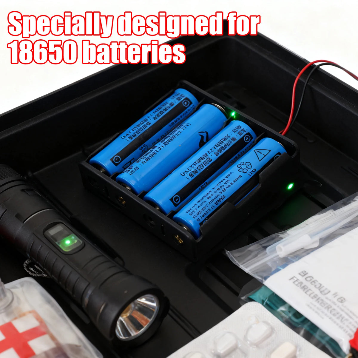 18650 Battery Holder 1/2/3/4 Slot DIY Box with Wire Leads