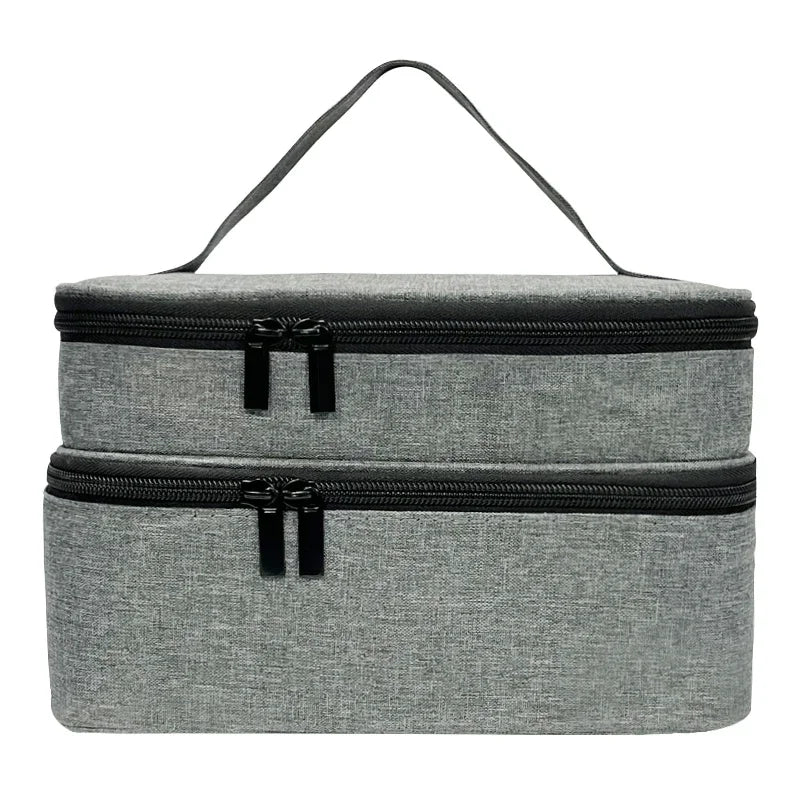Portable 30-Grid Double Layer Nail Polish Storage Bag Organizer