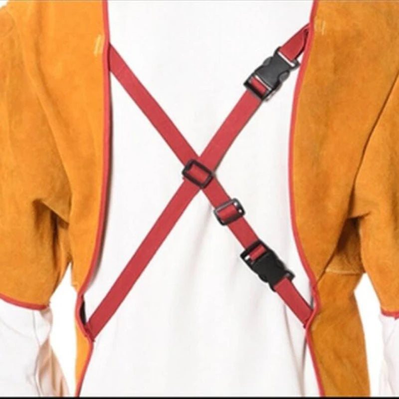 Cowhide Leather Welding Jacket 105cm – Flame-Resistant Coat