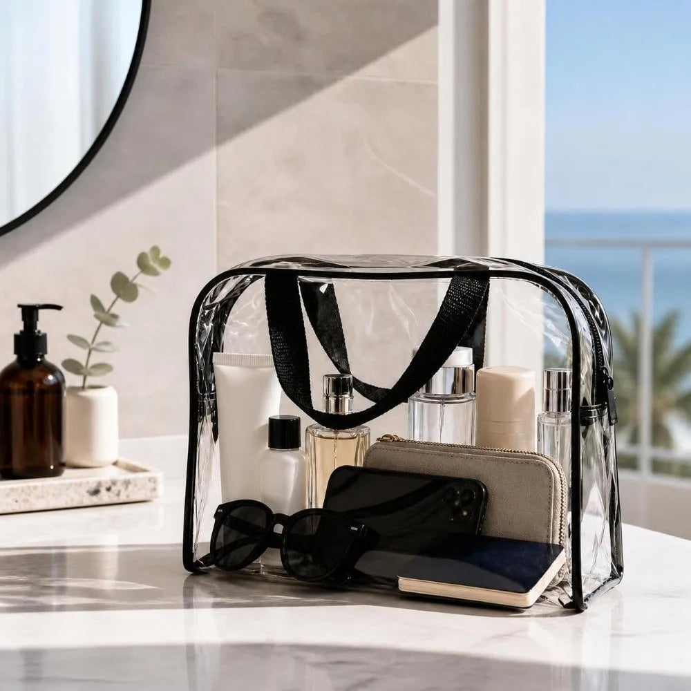 Large Clear PVC Storage Bag with Handle & Zipper | Organizer