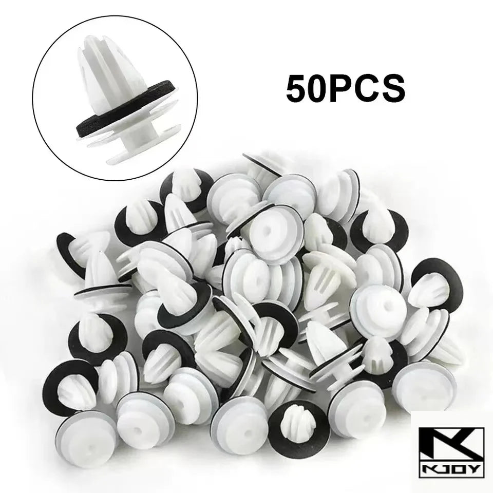 50-Pc Universal Car Panel Clips Bumper Fastener Rivet Set