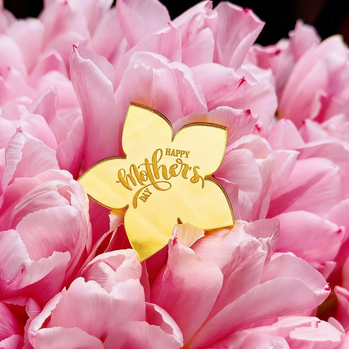 Happy Mother's Day Gold Acrylic Cake Topper | Mirror Finish