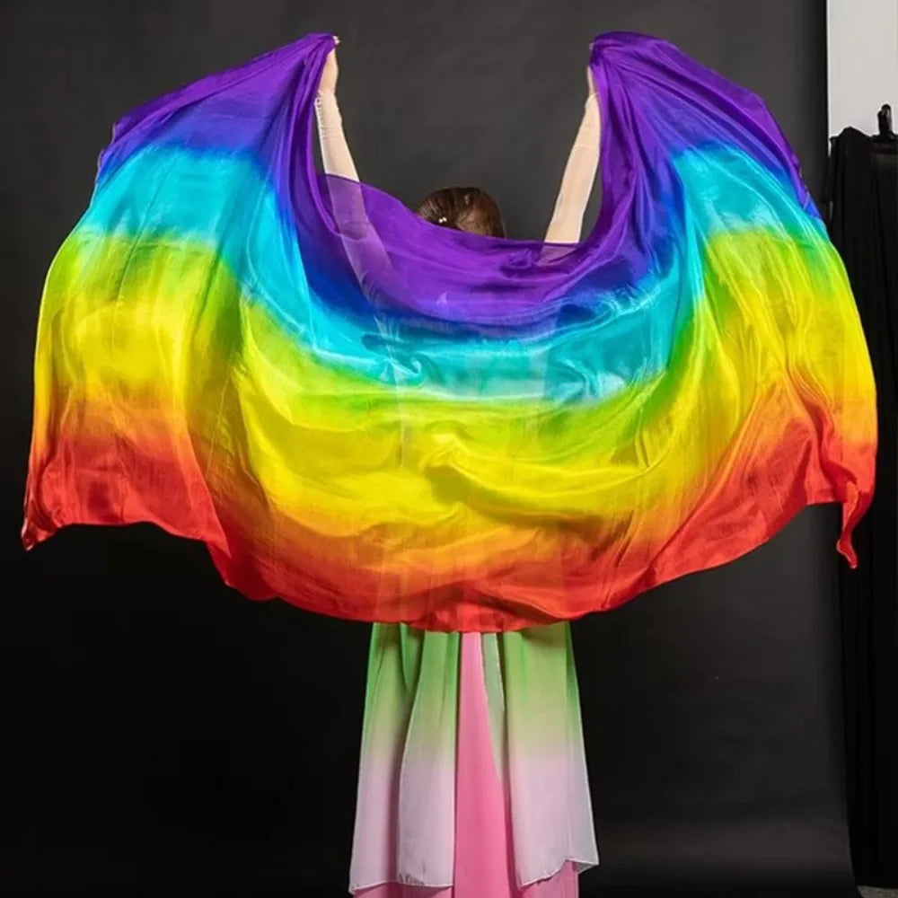 Gradient Belly Dance Veil Shawl 250x120cm – Polyester Flow